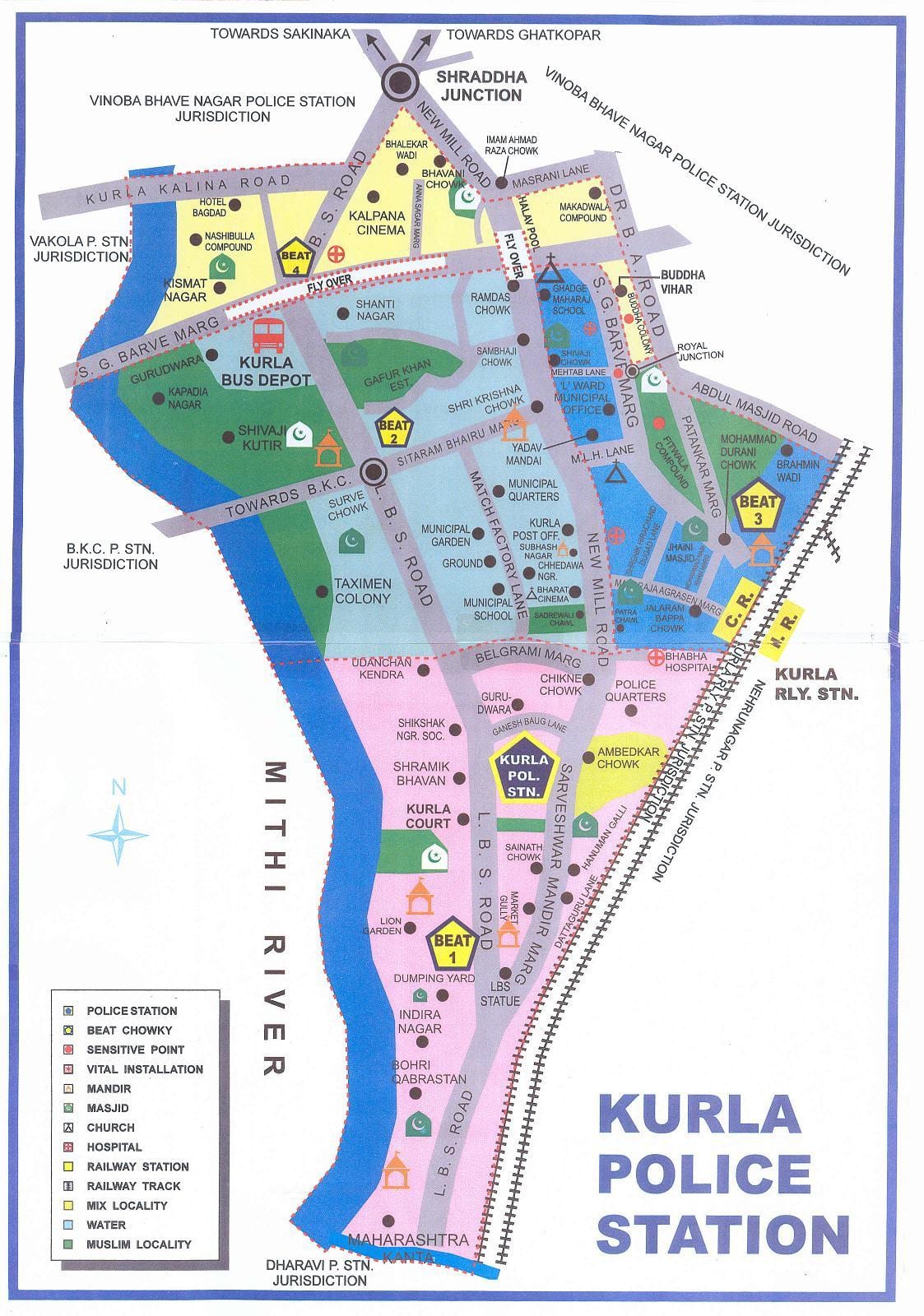 քարտեզ Մումբայի Курла