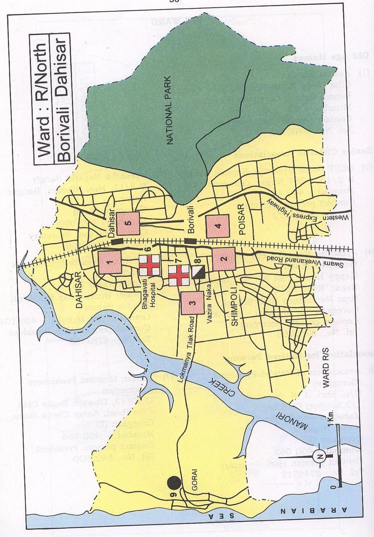 քարտեզ Dahisar Մումբայի