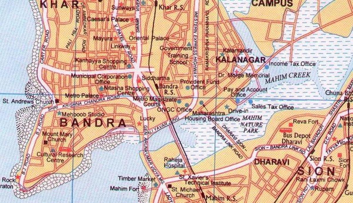 քարտեզ бандра Մումբայի