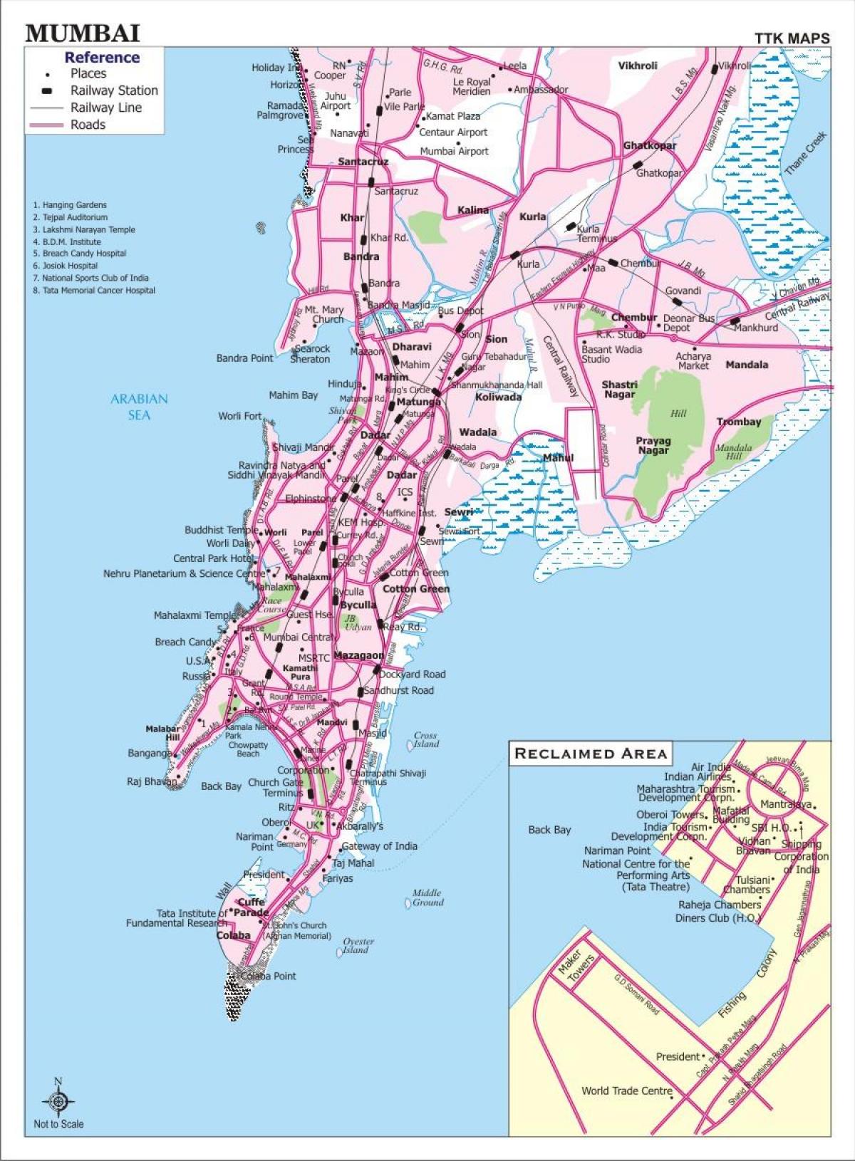 Մումբայի քարտեզ ավտոբուսային երթուղիների