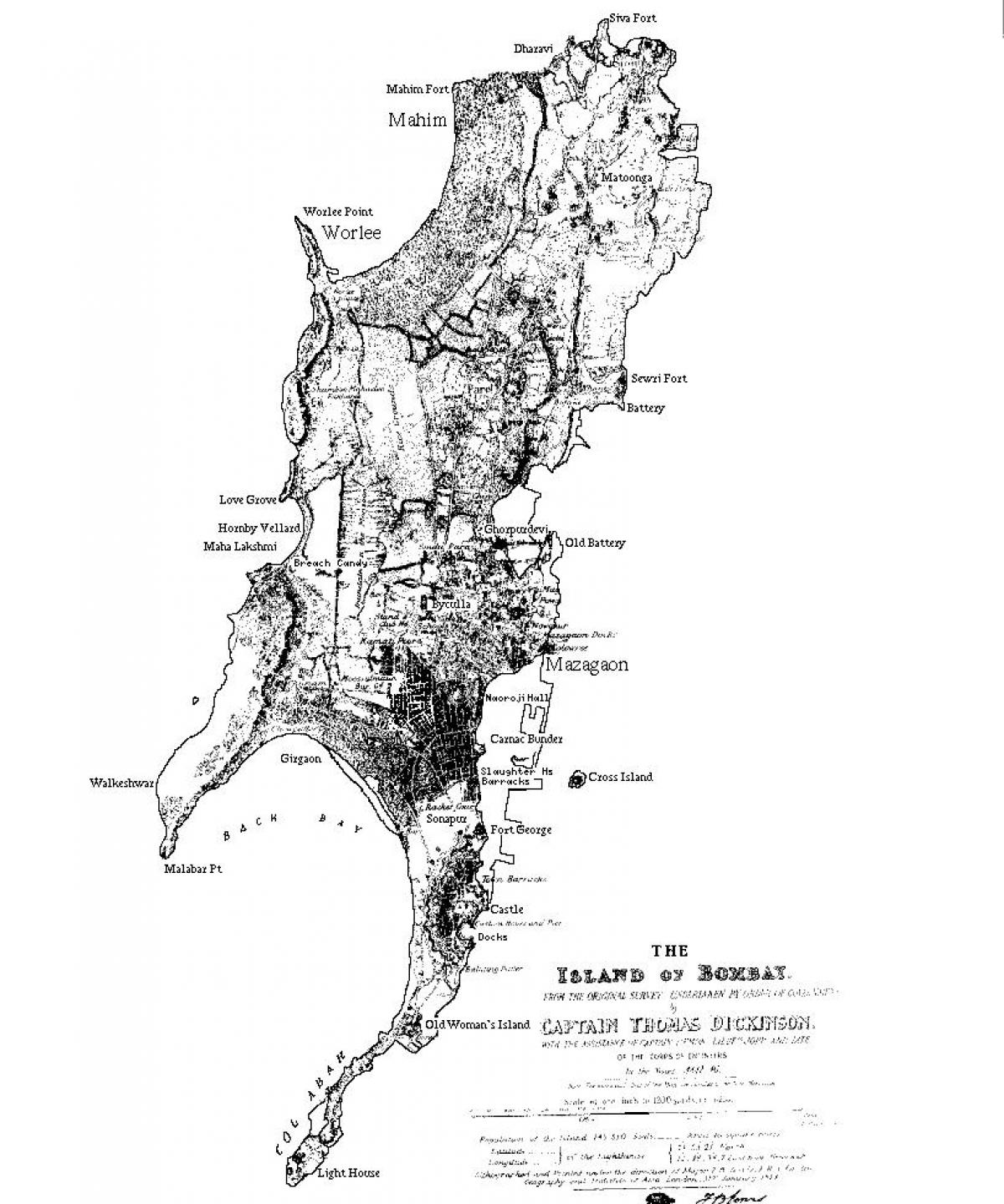 քարտեզ Մումբայի կղզի