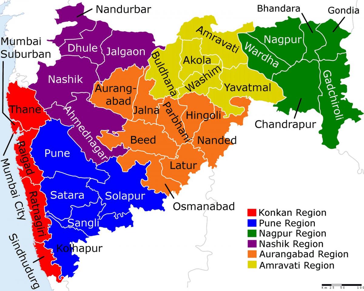քարտեզ Maharashtra Մումբայի