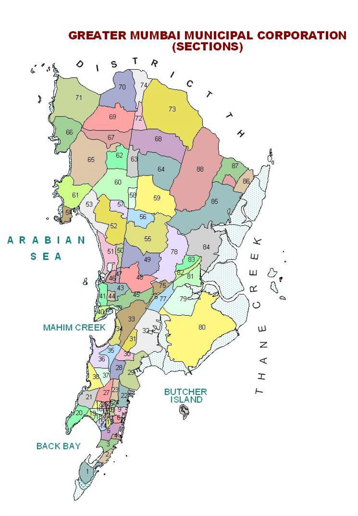 քաղաքական քարտեզը Մումբայի