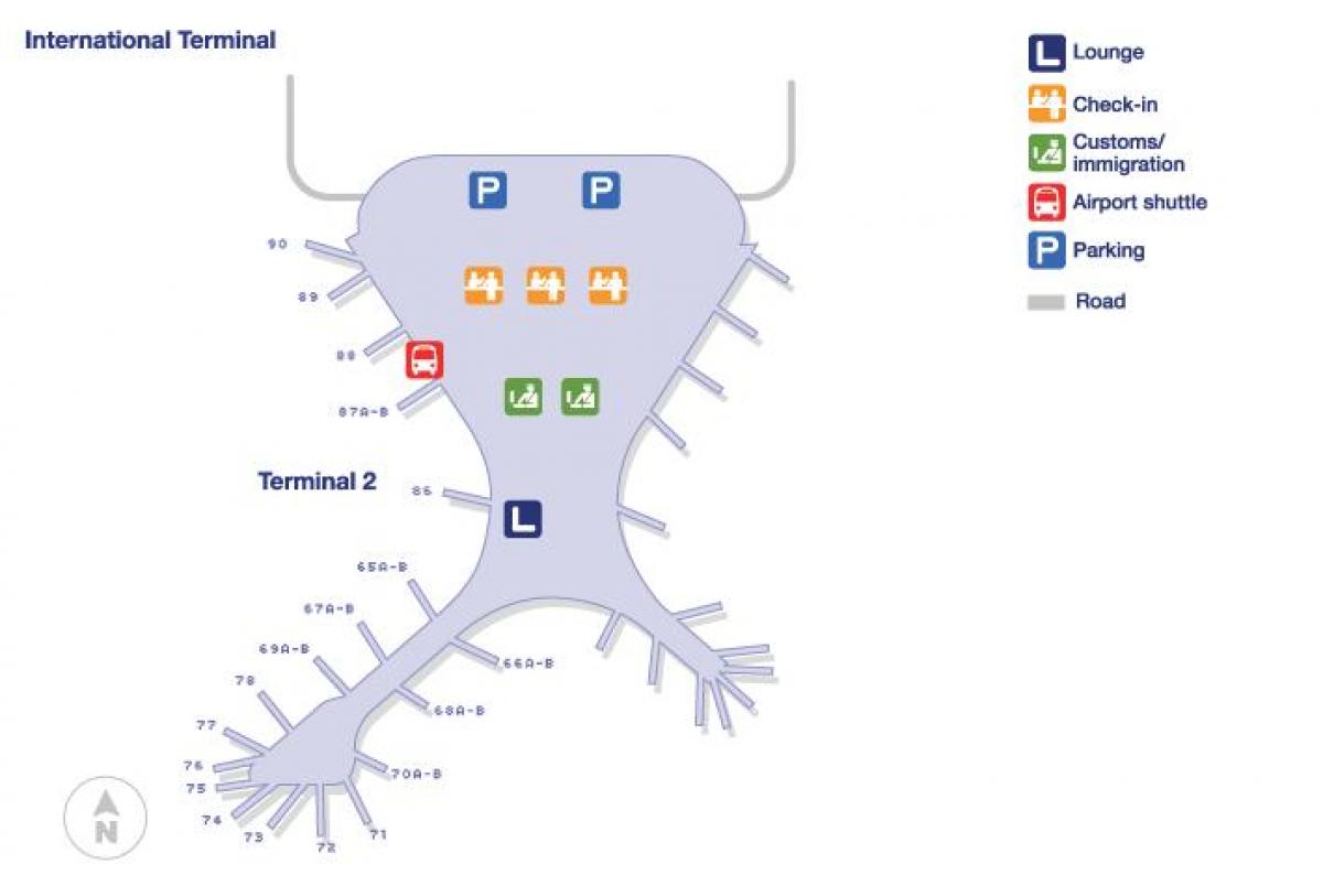 տերմինալ 2 օդանավակայանում Մումբայի քարտեզի վրա