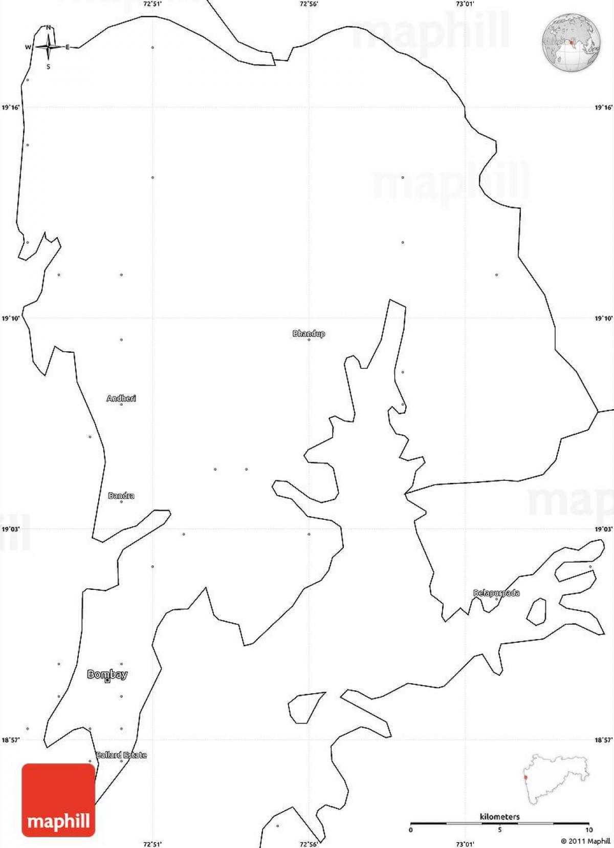Դատարկ Մումբայի քարտեզի վրա