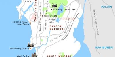 Bombay քարտեզ քաղաքի զբոսաշրջային